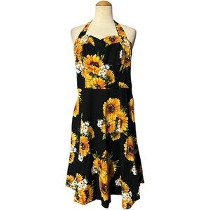 Topdress Sunflower Halter A-Line Dress XL